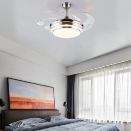 Lampe de ventilateur de plafond moderne en ABS avec pales en acrylique