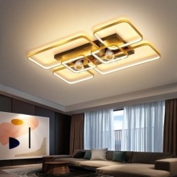 Ventilateur de plafond avec lumières décoratives, lampe en acrylique