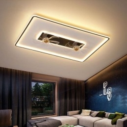 Ventilateur de plafond avec lumières décoratives, lampe en acrylique