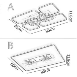 Ventilateur de plafond avec lumières décoratives, lampe en acrylique