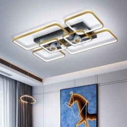 Ventilateur de plafond avec lumières décoratives, lampe en acrylique