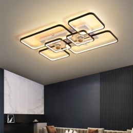 Ventilateur de plafond avec lumières décoratives, lampe en acrylique