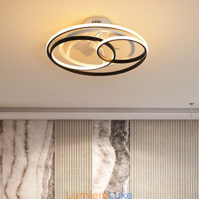 Plafonniers modernes, anneaux circulaires, ventilateur de plafond design