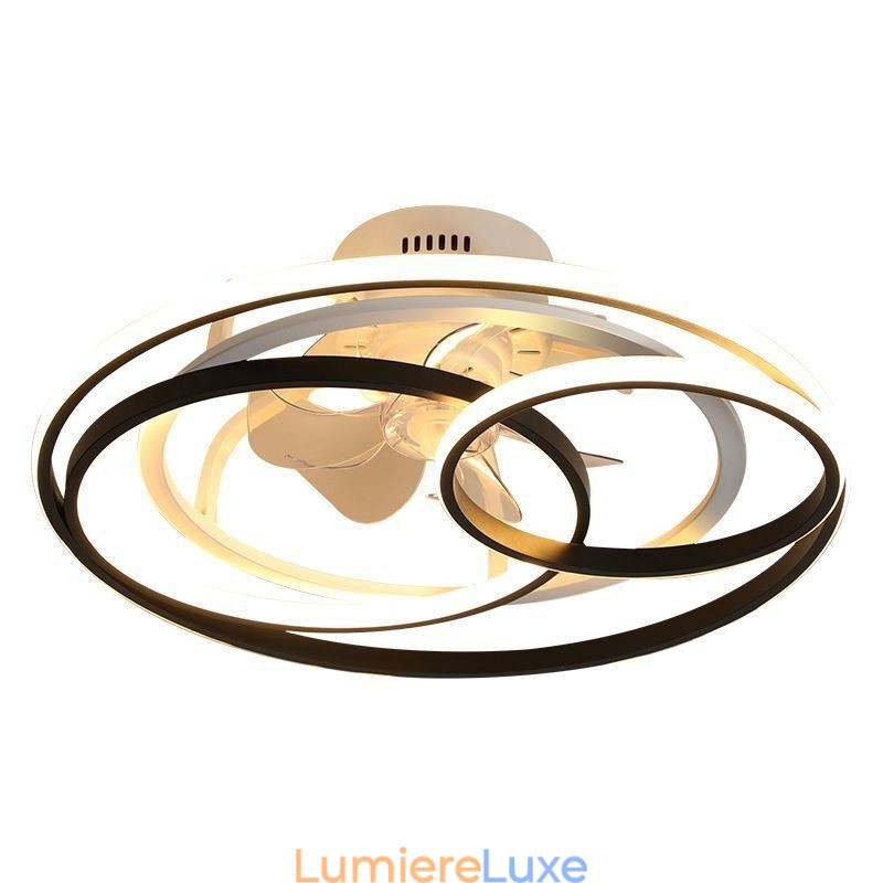 Plafonniers modernes, anneaux circulaires, ventilateur de plafond design