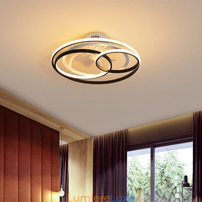 Plafonniers modernes, anneaux circulaires, ventilateur de plafond design