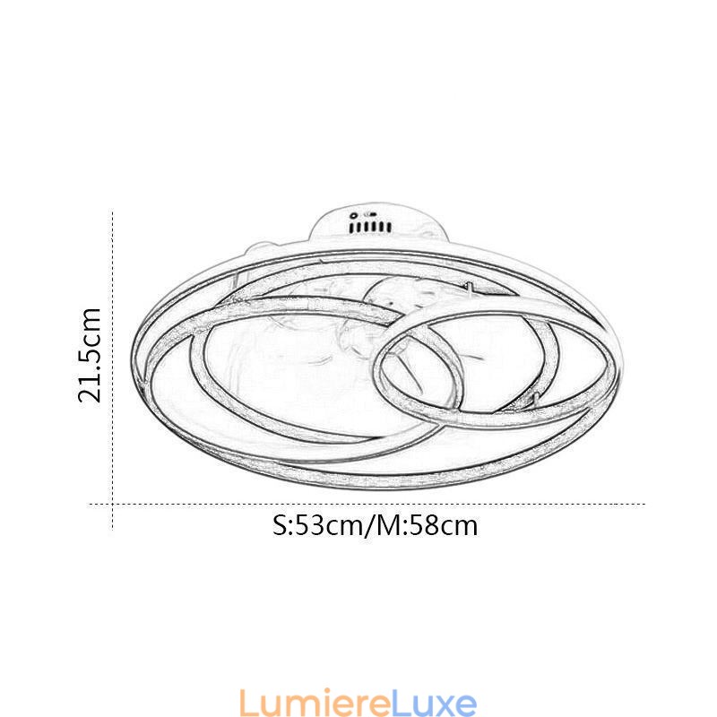 Plafonniers modernes, anneaux circulaires, ventilateur de plafond design