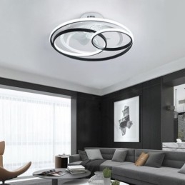 Plafonniers modernes, anneaux circulaires, ventilateur de plafond design