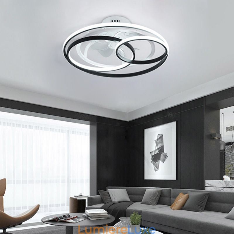 Plafonniers modernes, anneaux circulaires, ventilateur de plafond design