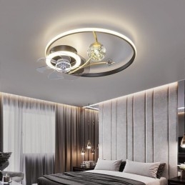 Ventilateur de plafond avec lumières décoratives en acrylique
