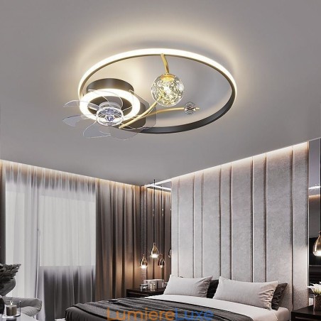 Ventilateur de plafond avec lumières décoratives en acrylique Ventilateur de plafond avec lumières décoratives en acrylique