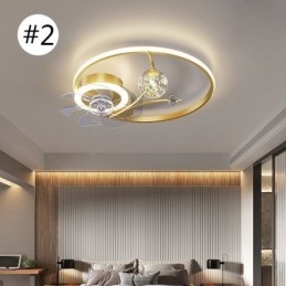 Ventilateur de plafond avec lumières décoratives en acrylique