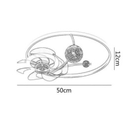 Ventilateur de plafond avec lumières décoratives en acrylique