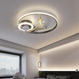 Ventilateur de plafond avec lumières décoratives en acrylique