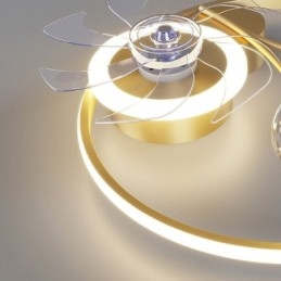 Ventilateur de plafond avec lumières décoratives en acrylique