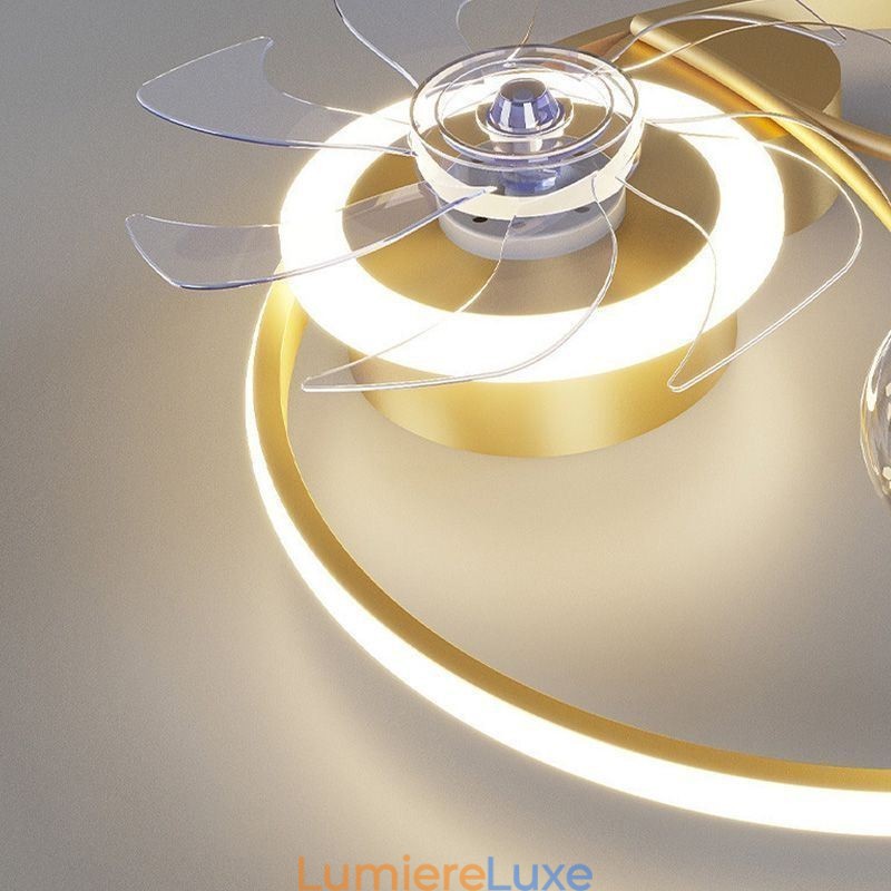 Ventilateur de plafond avec lumières décoratives en acrylique