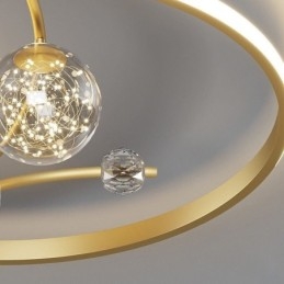 Ventilateur de plafond avec lumières décoratives en acrylique
