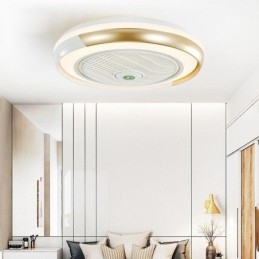 Plafonnier rond en acrylique avec ventilateur et télécommande
