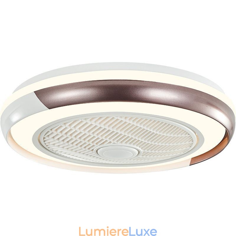 Plafonnier rond en acrylique avec ventilateur et télécommande