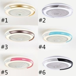 Plafonnier rond en acrylique avec ventilateur et télécommande