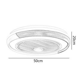 Plafonnier rond en acrylique avec ventilateur et télécommande
