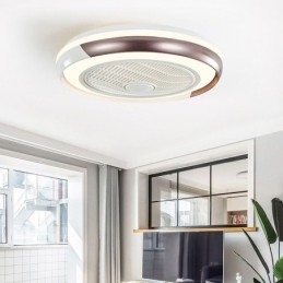 Plafonnier rond en acrylique avec ventilateur et télécommande