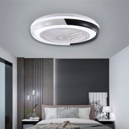 Plafonnier rond en acrylique avec ventilateur et télécommande