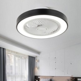 Plafonnier rond en acrylique avec ventilateur et télécommande