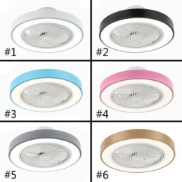 Plafonnier rond en acrylique avec ventilateur et télécommande