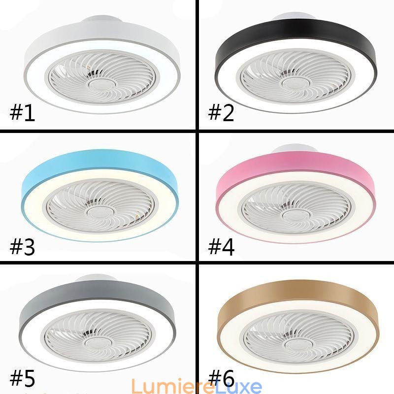 Plafonnier rond en acrylique avec ventilateur et télécommande