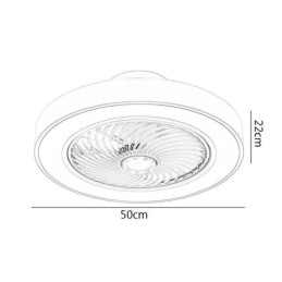 Plafonnier rond en acrylique avec ventilateur et télécommande