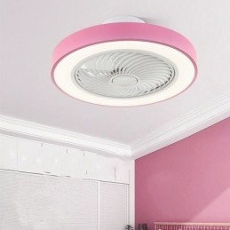 Plafonnier rond en acrylique avec ventilateur et télécommande