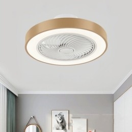 Plafonnier rond en acrylique avec ventilateur et télécommande