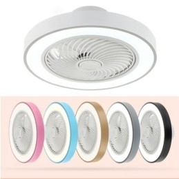 Plafonnier rond en acrylique avec ventilateur et télécommande