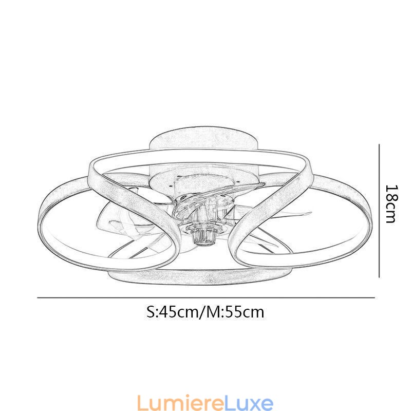 Ventilateur de plafond unique et lumineux Ventilateur de plafond moderne avec lumières