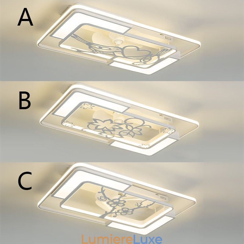 Luminaires de ventilateur de plafond rectangulaires modernes