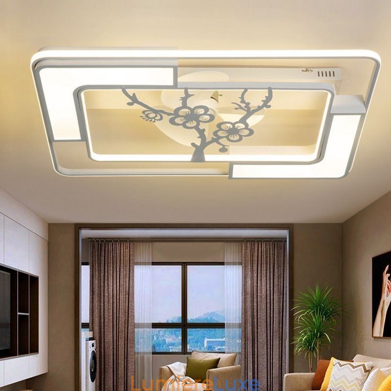 Luminaires de ventilateur de plafond rectangulaires modernes
