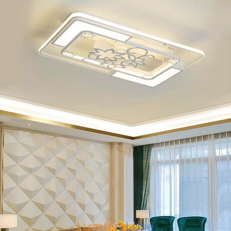 Luminaires de ventilateur de plafond rectangulaires modernes