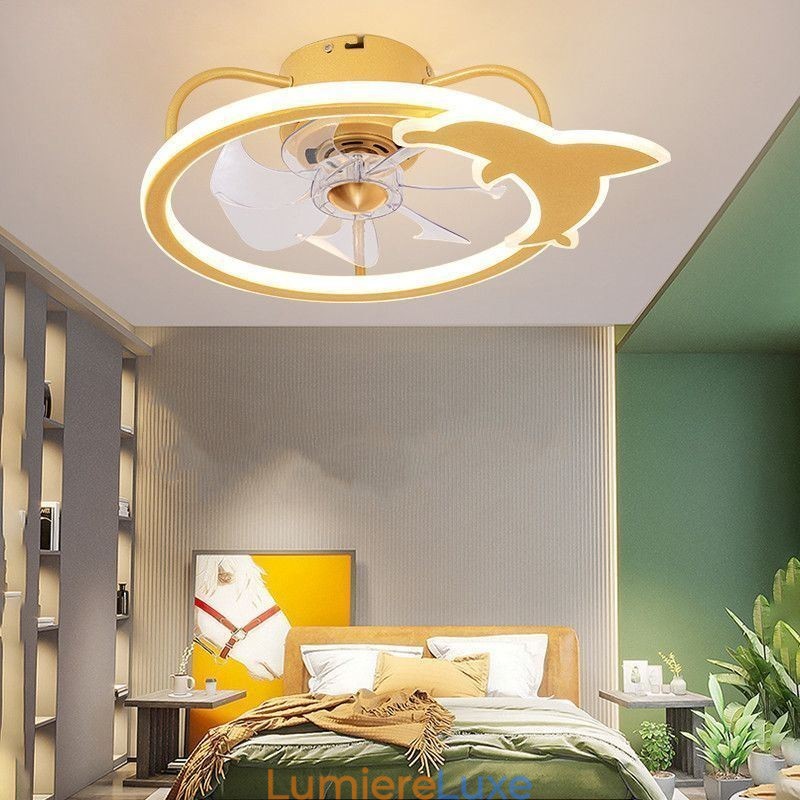 Ventilateur de plafond de dessin animé, lampe de plafond créative pour enfants