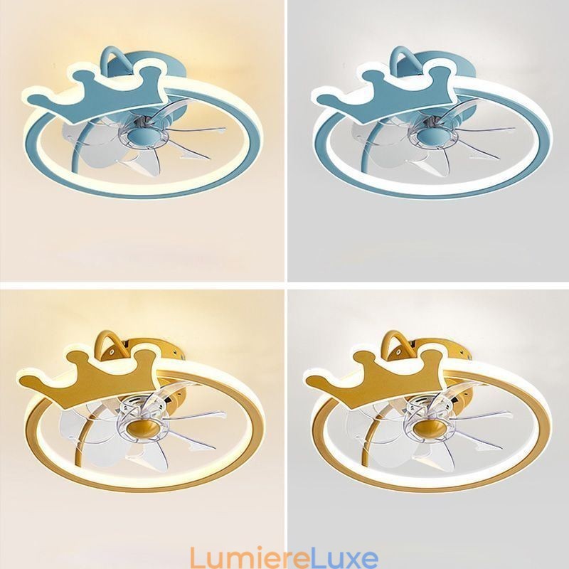 Ventilateur de plafond de dessin animé, lampe de plafond créative pour enfants