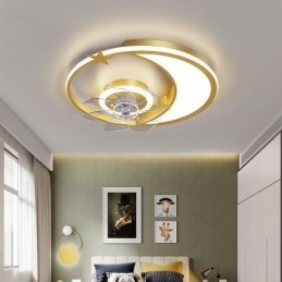 Plafonnier créatif avec ventilateur de plafond en forme de lune