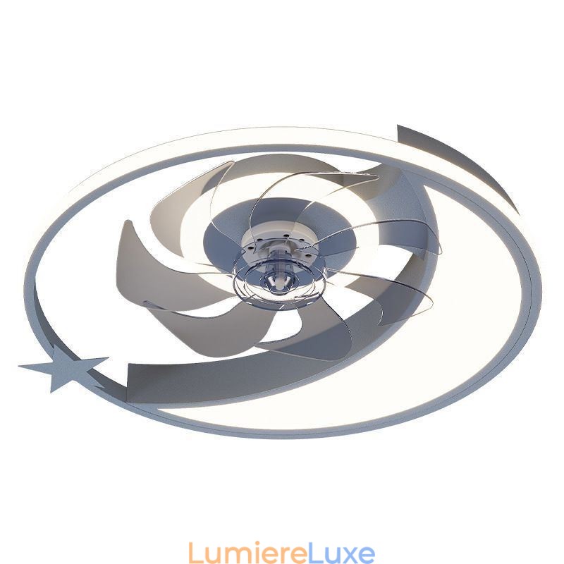 Plafonnier créatif avec ventilateur de plafond en forme de lune