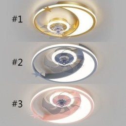 Plafonnier créatif avec ventilateur de plafond en forme de lune
