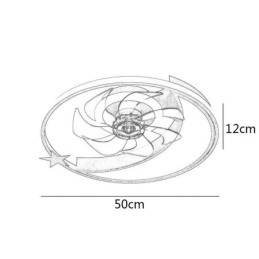 Plafonnier créatif avec ventilateur de plafond en forme de lune
