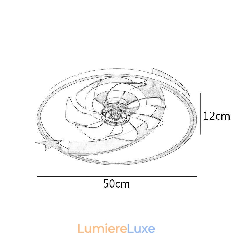 Plafonnier créatif avec ventilateur de plafond en forme de lune