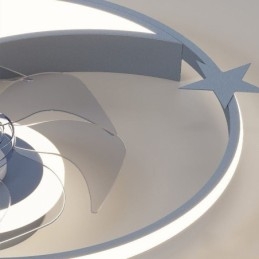 Plafonnier créatif avec ventilateur de plafond en forme de lune