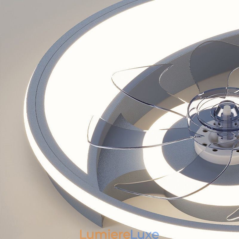 Plafonnier créatif avec ventilateur de plafond en forme de lune