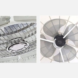 Plafonnier rond en cristal doré avec ventilateur
