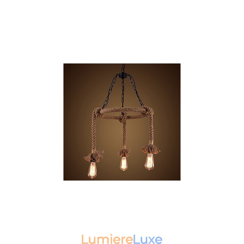 Lustre en chanvre de style country américain