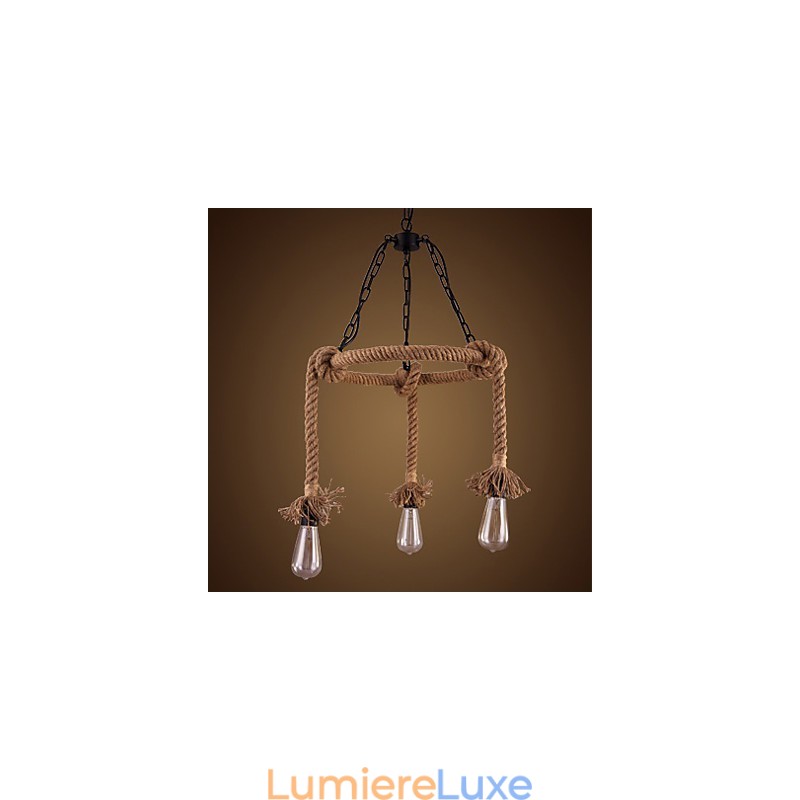 Lustre en chanvre de style country américain