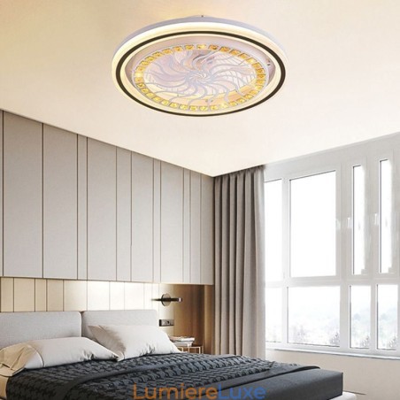 Ventilateur de plafond intelligent avec variateur d'intensité lumineuse et décoration Ventilateur de plafond intelligent avec variateur d'intensité lumineuse et décoration